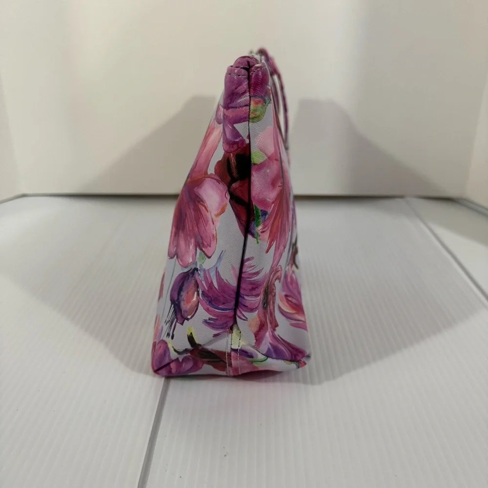 75. Steve Madden Pink and Purple Floral Cosmetic Bag